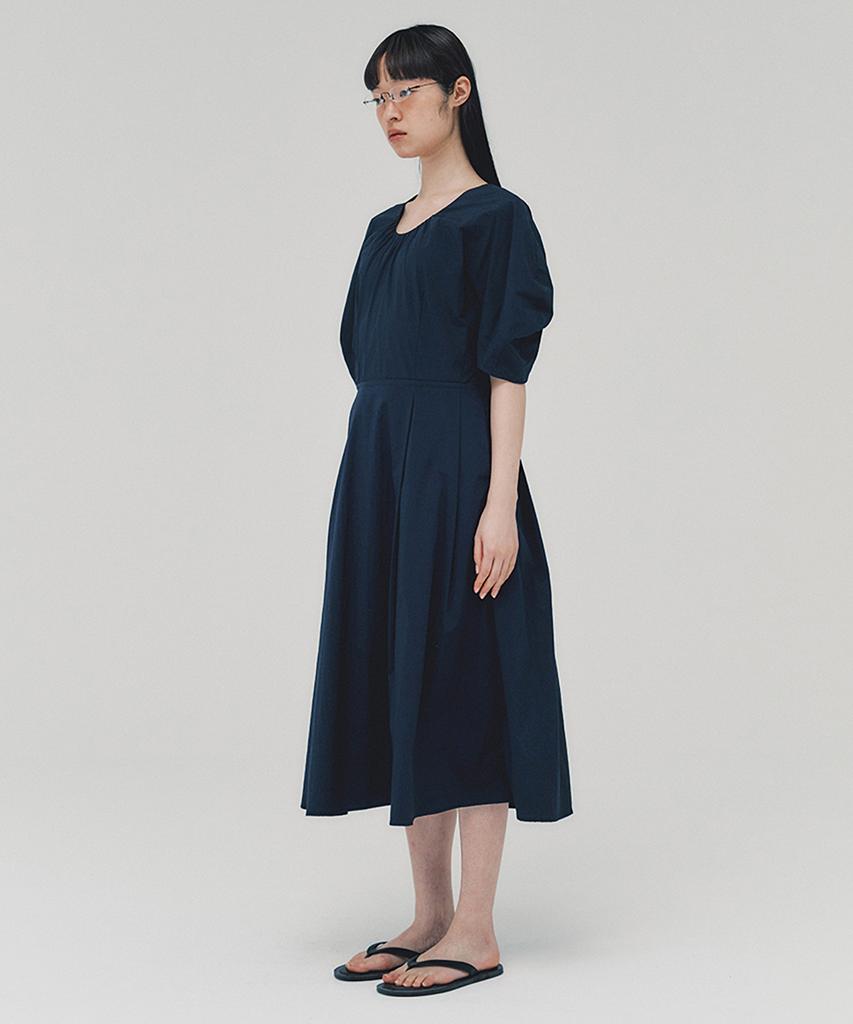 Awi Lantern Sleeve Dress_Dark Navy