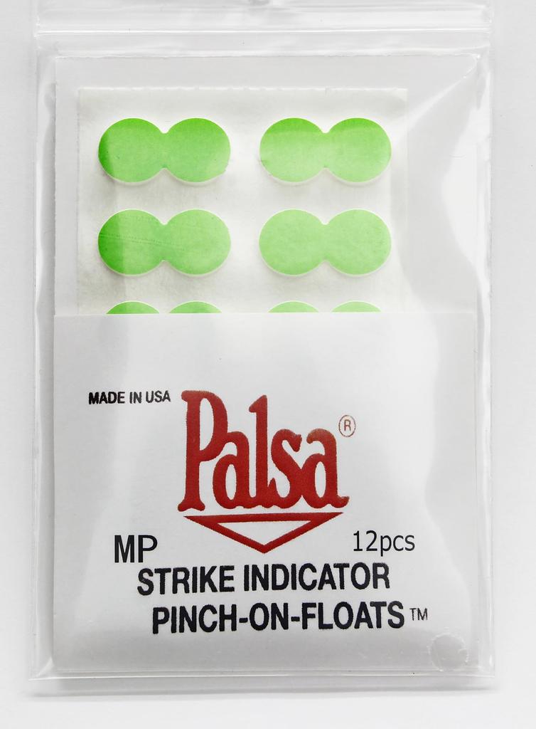 Pinch-on Floats, Fluorescent Green, for Fly Fishing, Pack of 12