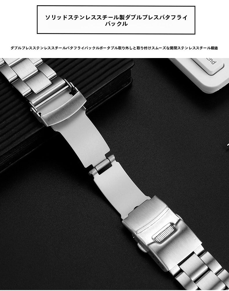 This steel bracelet fits the following Seiko 5 Green Submariner stainless steel watch strap models SKX007/009/173/175, SRPD63K1, SRP599J1, SNKP09K1.