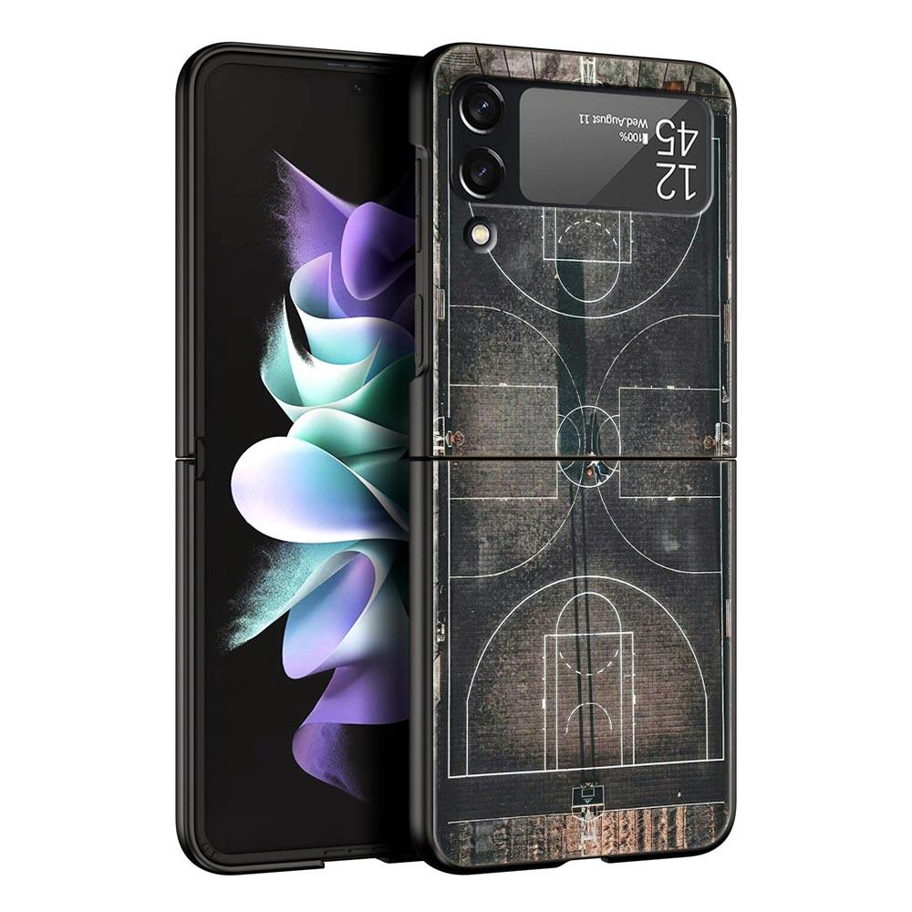 

Жесткий ПК чехол для телефона Samsung Galaxy Z Flip 7 6 5 4 Черный чехол для Galaxy Z Flip3 Складной Ударопрочный Баскетбольный Корзина Спорт Z Flip 5