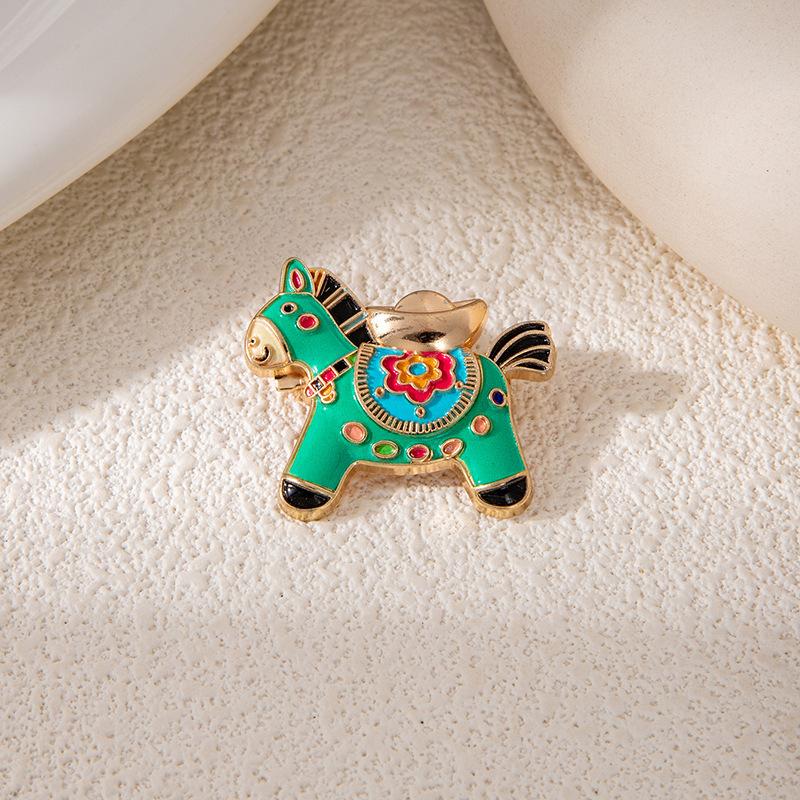 Successful Rocking Horse Brooch Cute Cute Pony Shape Badge Versatile Fashion Badge Pin With Accessories