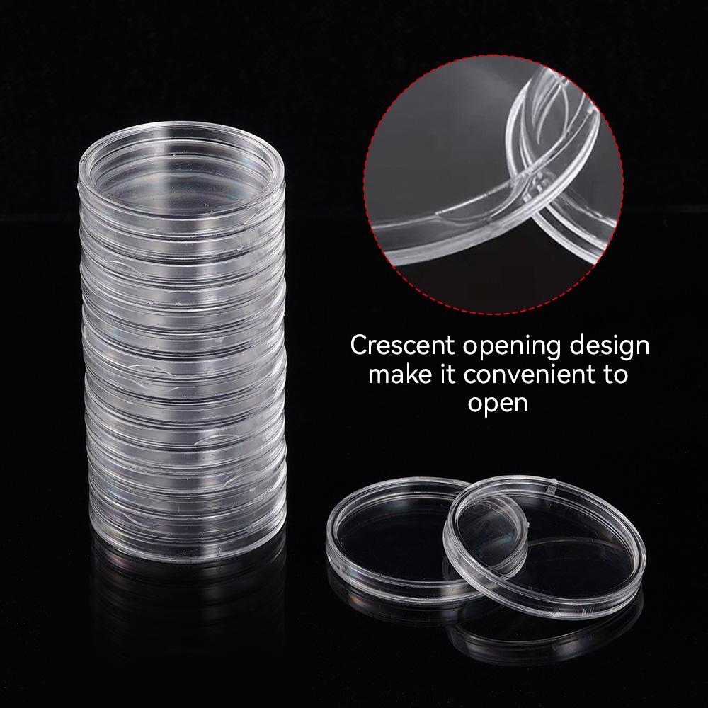 60Pcs Clear Coin Capsule Holder Case 17/38mm Transparent Coin Cases Commemorative Container Coin Storage Box Collection Supplies