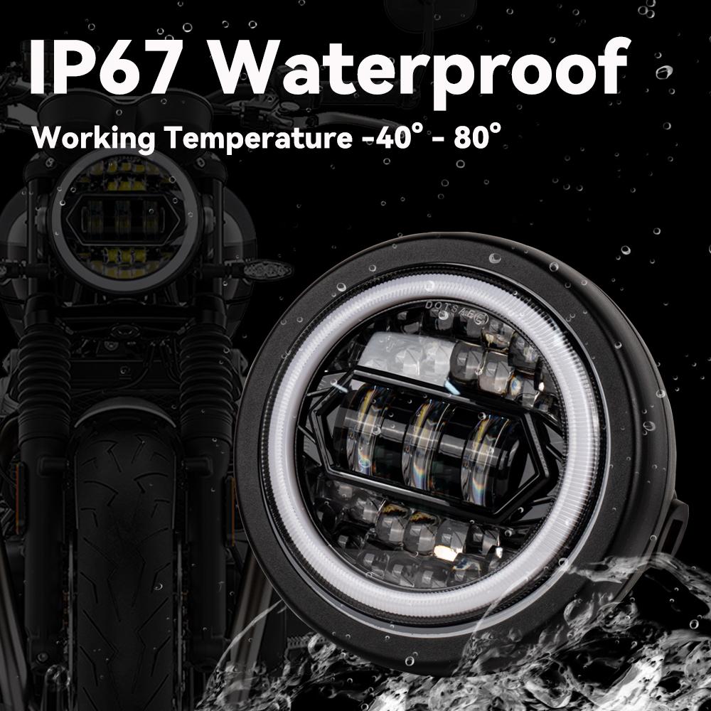 5.75 inch Motorcycle Led Headlight with housing Universal Round Head Light for Harley Sportster Cafe Racer Bobber Honda CB400
