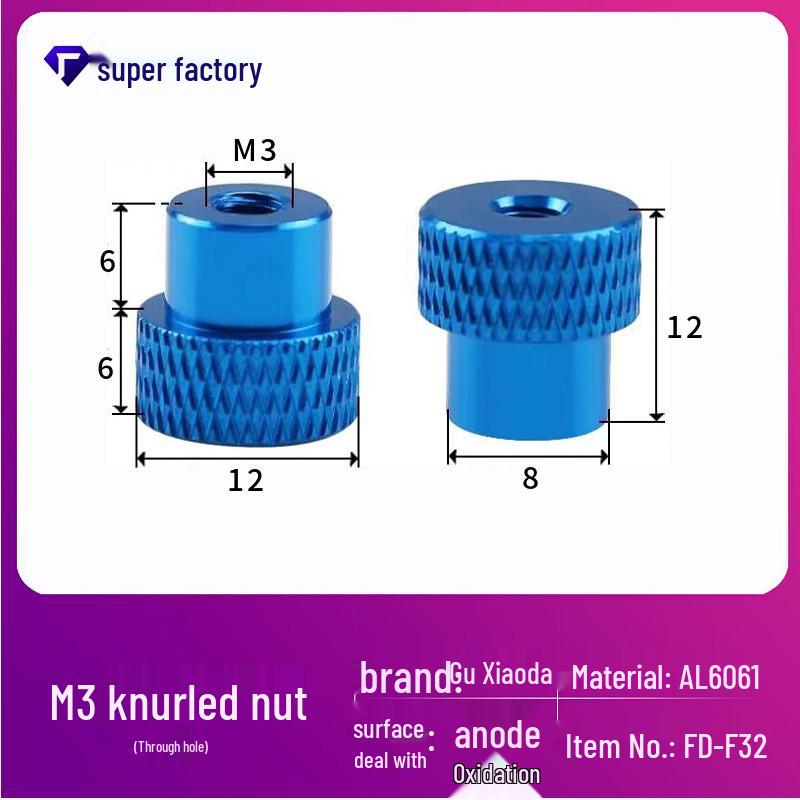 Aluminum Alloy Extended Handle Knurled Adjustment Nut Cap M4/M5