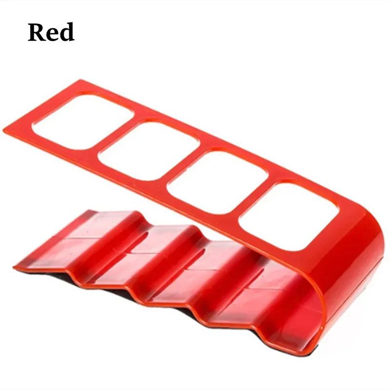 

Креативный четырехсекционный пульт дистанционного управления для хранения вещей Ящик для хранения пластиковый настольный стеллаж для организации домашнего хранения красный