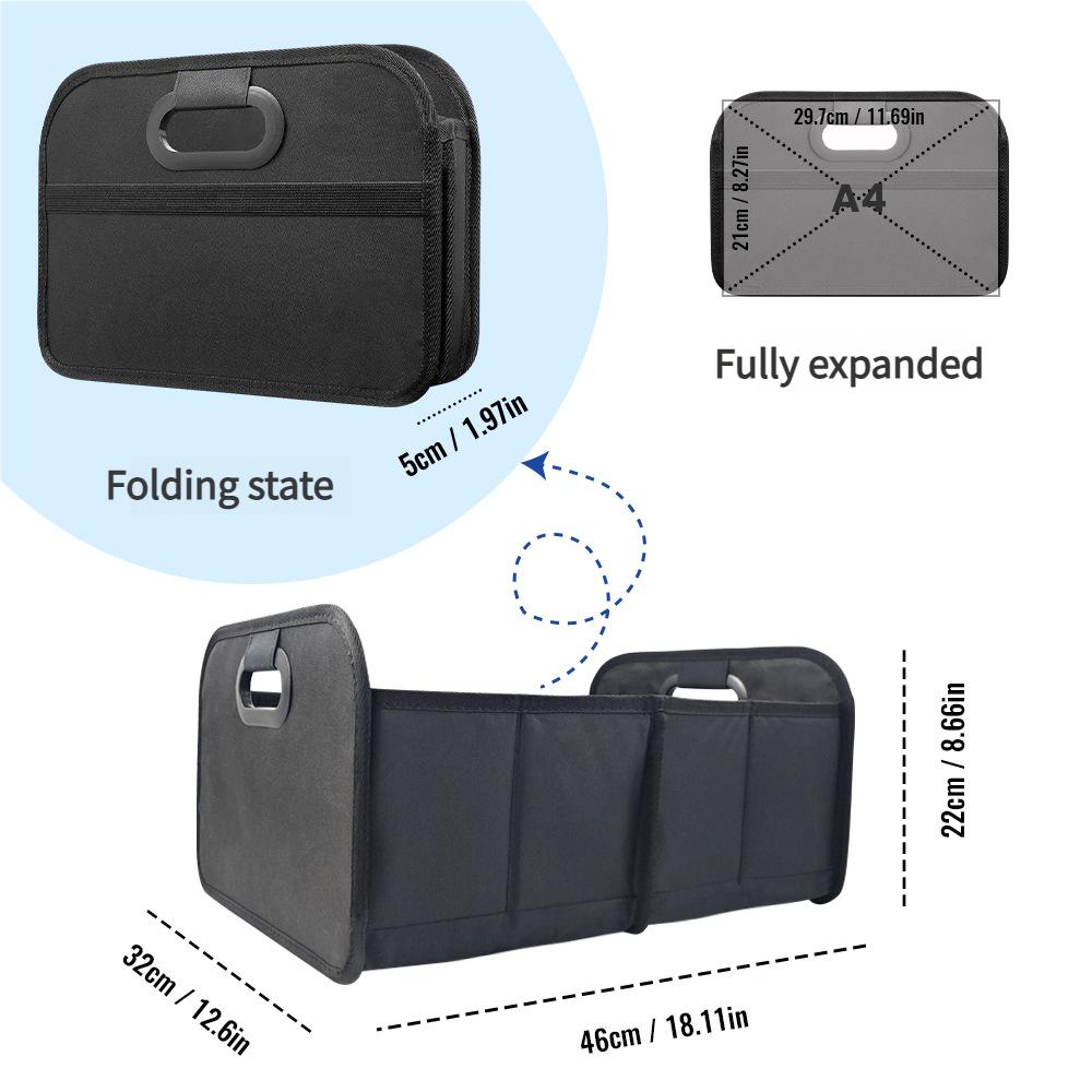 Portable Foldable Car Storage Box Automotive Trunk Organizer Collapsible Vehicle Storage Container Travel Storage Bag