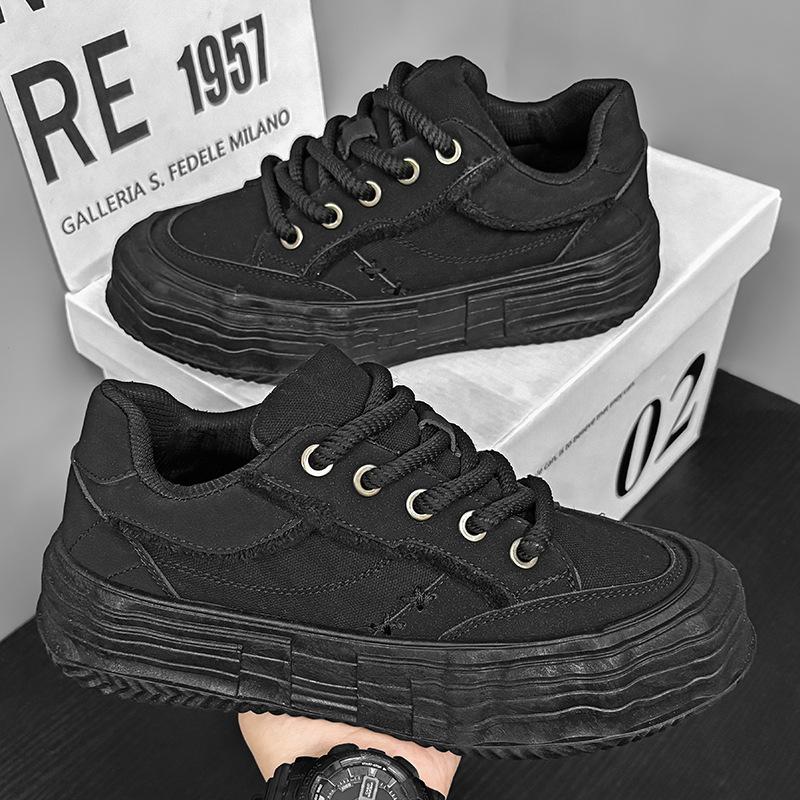 

Парусиновые туфли мужские весенние новые молодежные спортивные туфли растворяющаяся подошва белые туфли модные туфли нишевая обувь с толстой подошвой 44 чёрный