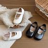 2026 Spring Girls' Korean Style Princess Leather Shoes - Soft Sole, Round Toe