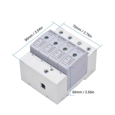 AC 420V Aşırı Gerilim Koruyucu Cihaz 4P 40KA Parafudr Ev Thunder Proof Koruyucu Kesici