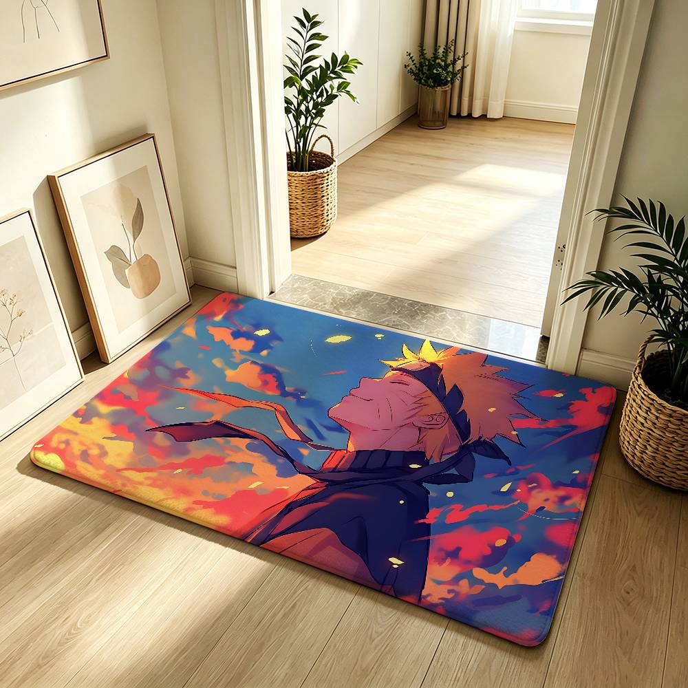 Anime N-narutoS Classic Carpet Bathroom Anti-slip Mat Door Mat Home Decoration Mat Entrance Door Mat Scratch-resistant Door Mat