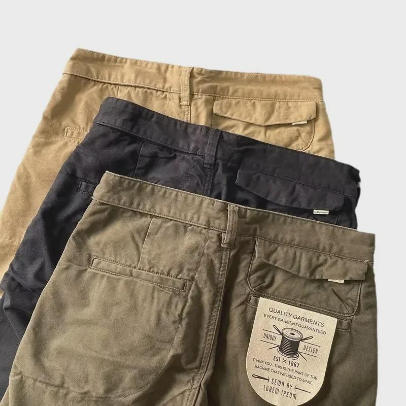 2024 Men's Retro Washed Street Style Durable Overalls - Breathable, Thick, and Slim-Fit Trousers