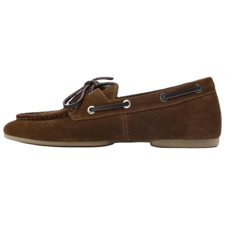 Zara Fashion Trend Sailing Shoes Women Shoes Brown 2512610700