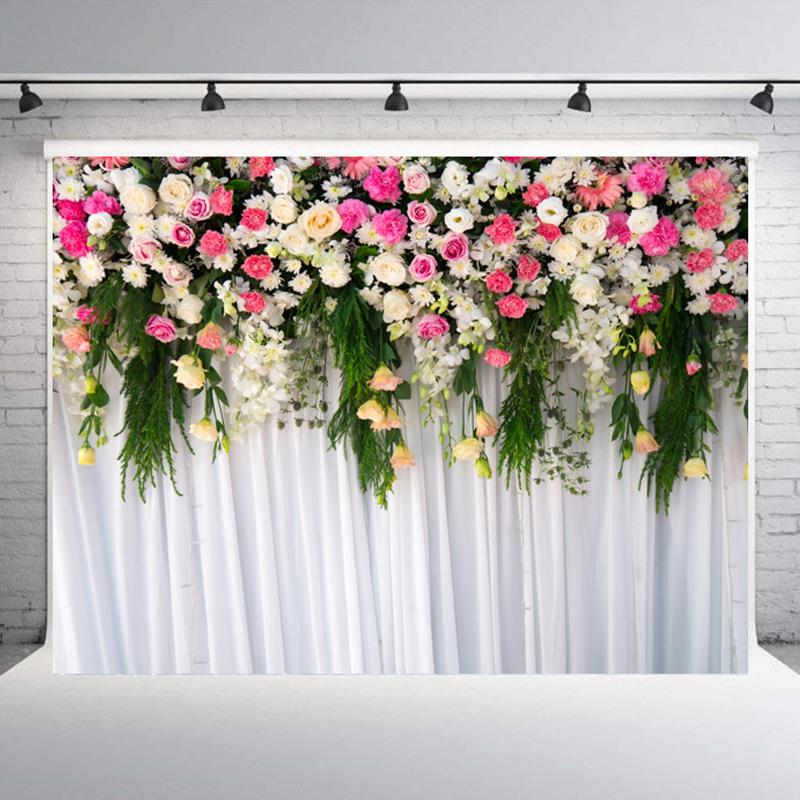 Fundaluri de perete cu flori de trandafir Nuntă Zi de naștere Fundal de petrecere cu temă florală