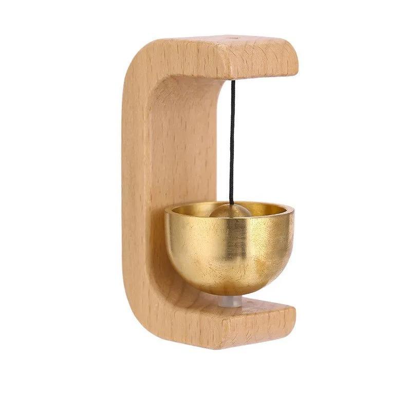 

Dopamine Door Suction Wind Chime Magnetic Walnut Wood Doorbell Chinese Style Entry Reminder Bell for Shop Home Entrance Welcome