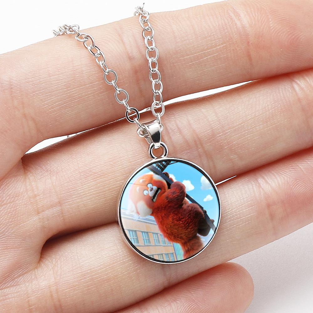 Adorable Turning Red Cartoon Character Pendant Kids Necklace Alloy Charm