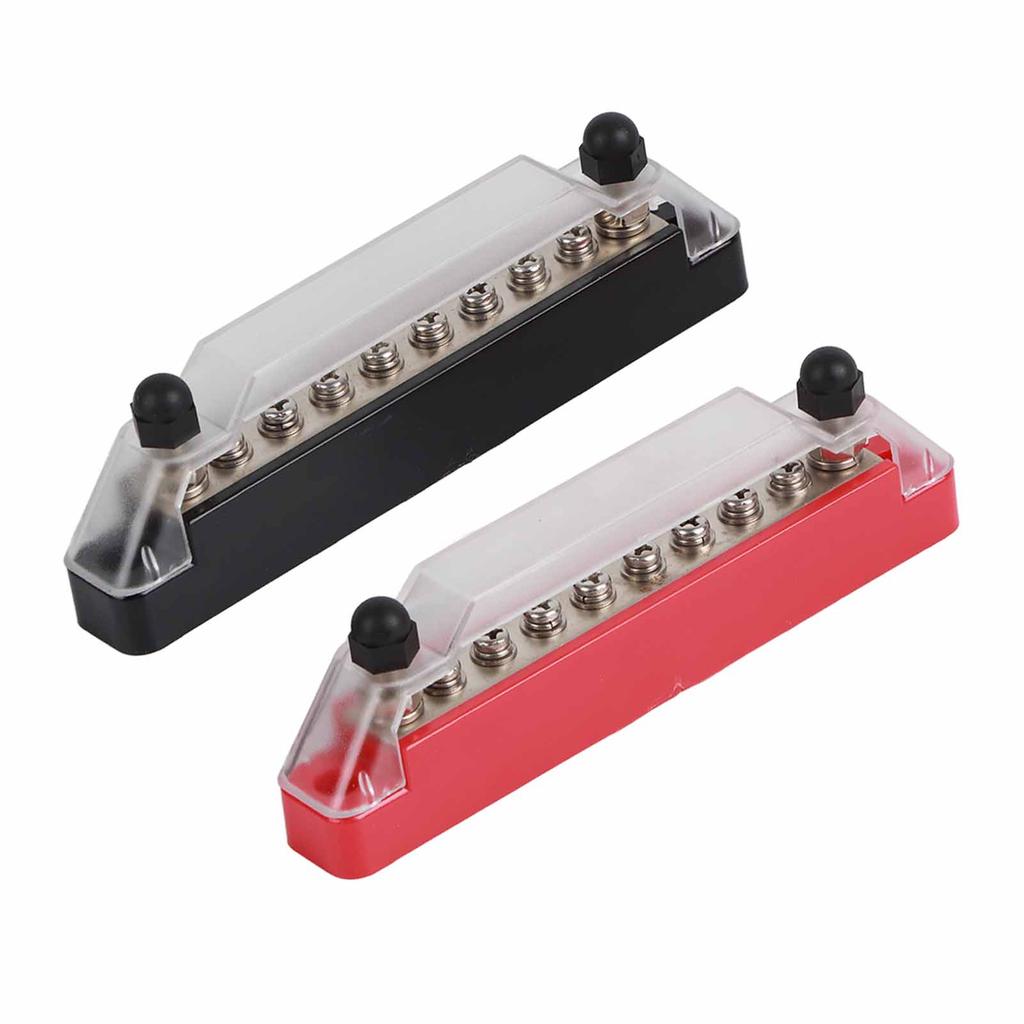 1 Pair 48V 150A 10 Terminal Bus Bar with 20 Terminals Power Distribution Terminal Block for Car RV Stud M6x2  Screw M4x8