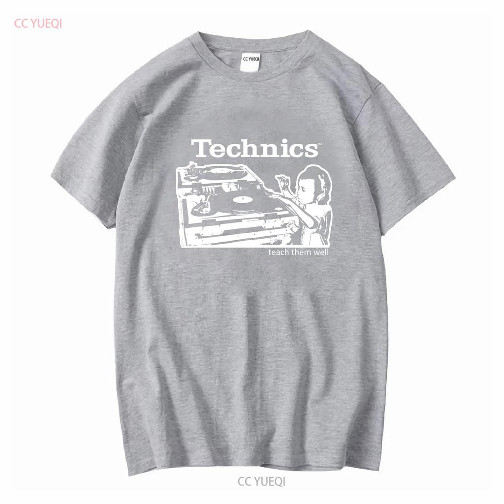 Technics Turntable Teach Them Well DJ T Shirt XL Vintage Washed Slightly Soft Unisex Stretched Homme Breathable Streetwear