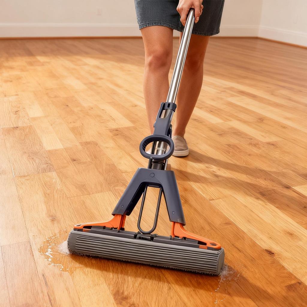 Schwammmopp für Böden Haushaltswerkzeug Teleskopstange Bodenreinigung Auswringmopp für Küche Wohnzimmer Badezimmer Schlafzimmer Esszimmer