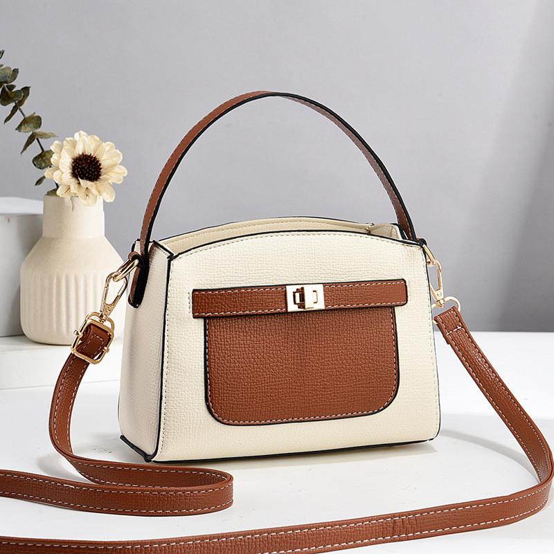 Chic Summer Small Square Bag For Women In Trendy Color Block Soft Leather With Zipper Closure