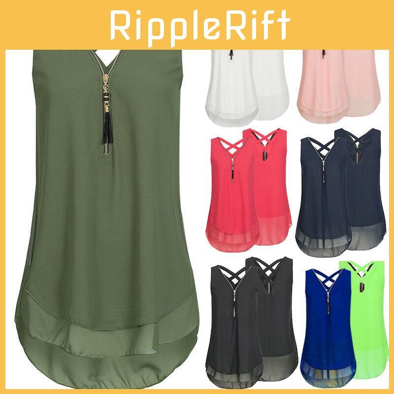 Stylish Women Sleeveless Vest With Cross Back Design And Convenient Front Zipper For Plus Sizes