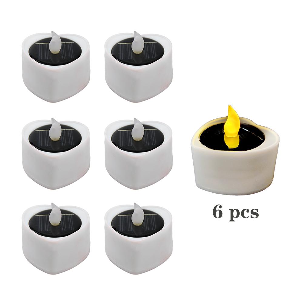 Heart Candle LED Tea Lights Solar Romantic Flameless Decorations Special Night Set for Valentine's Day Wedding Anniversary