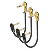 Uxcell Cabo Patch para Guitarra Metal Flat TS Ângulo Reto Cabos Patch para Efeitos de Guitarra para Pedaleiras Preto Pacote com 3 Cabos, 15 polegadas, Conector de 1/4 polegada, Pedaleiras,
