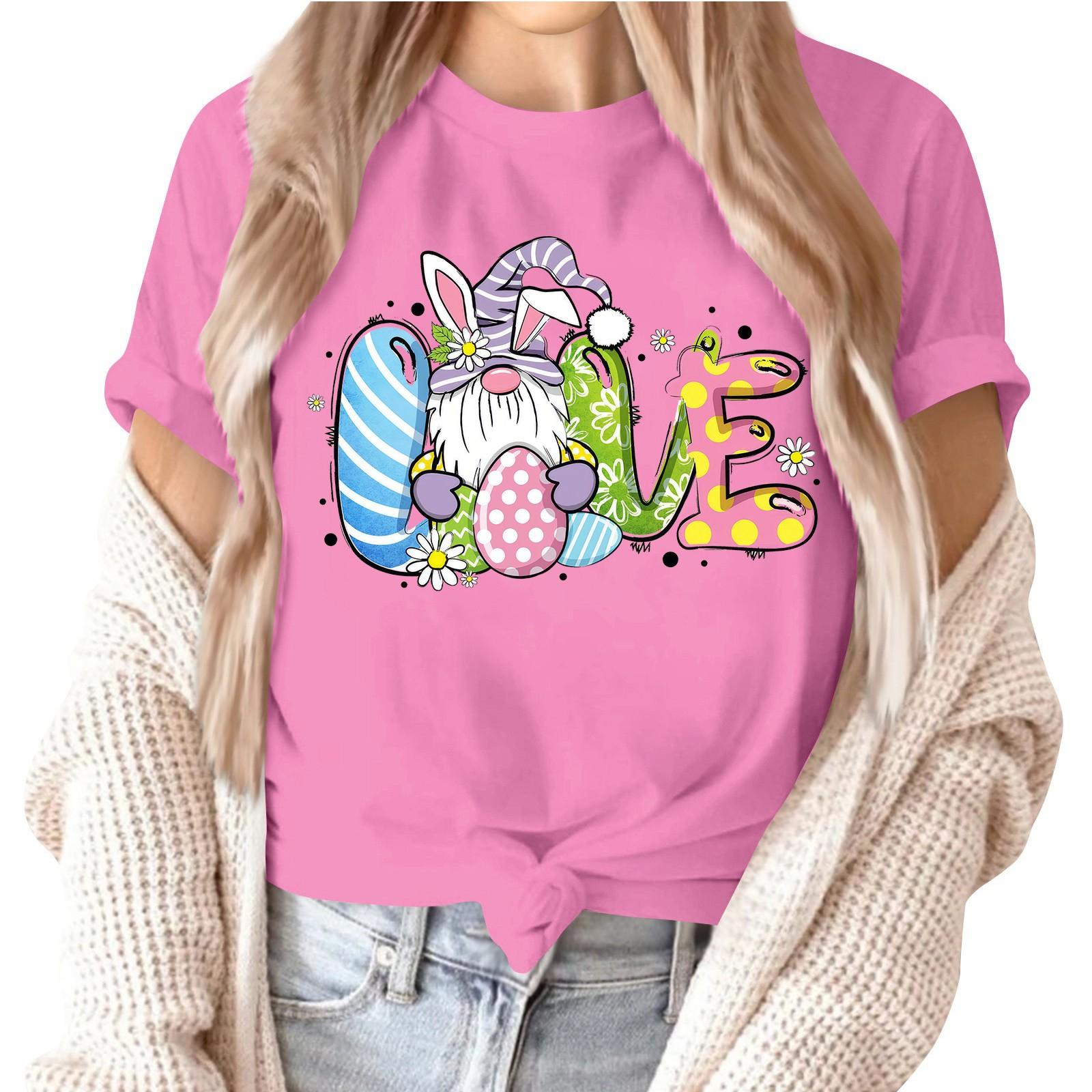 

Жіночий топ з короткими рукавами та принтом на горловині S