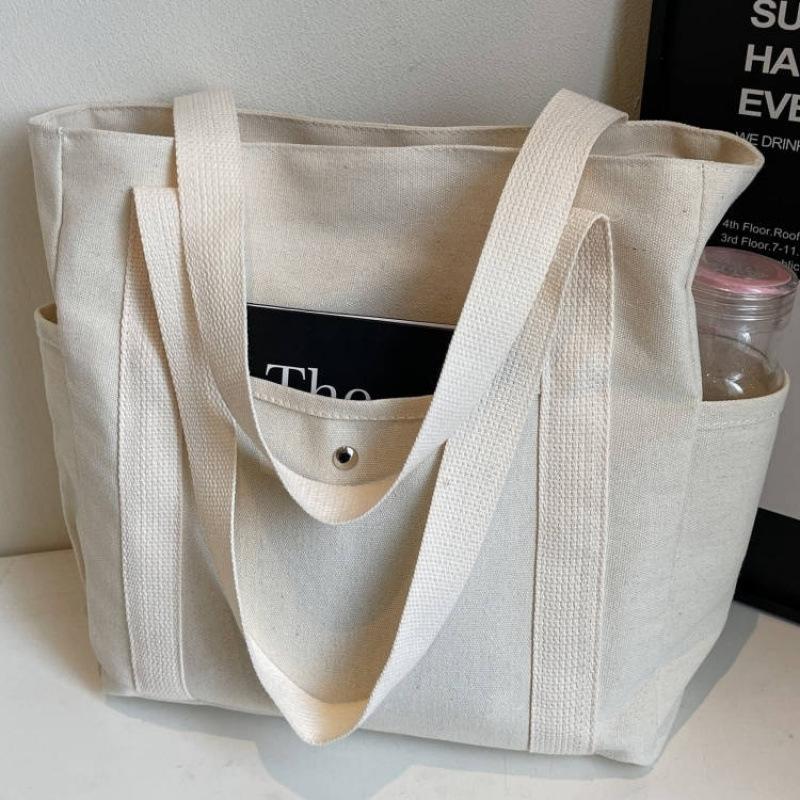 Large-capacity canvas tote canvas bag for going to work, high-value and versatile literary and artistic student one-shoulder bag
