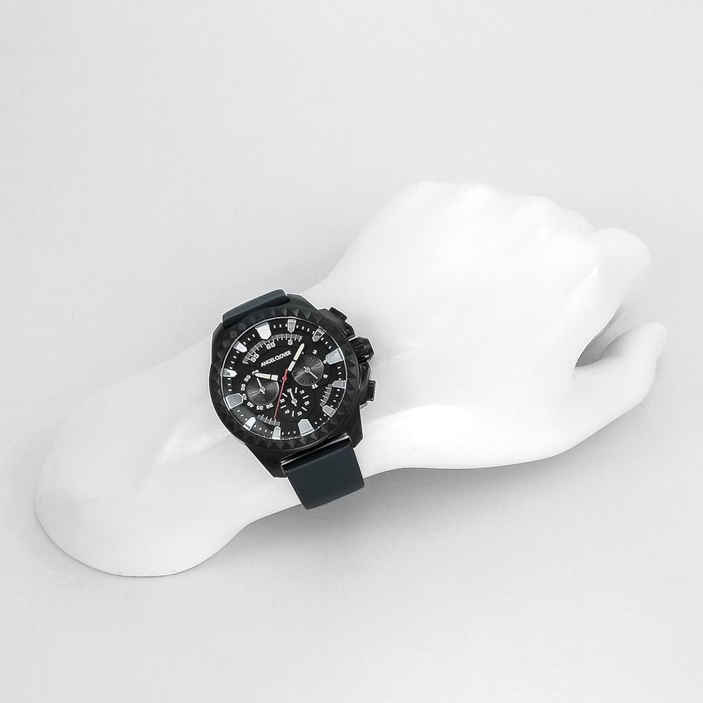 Angel Clover Rugged Watch, Black Dial, Stainless Steel, Quartz Movement, 46mm, Men's, RG46BBK-GRY, Official Warranty