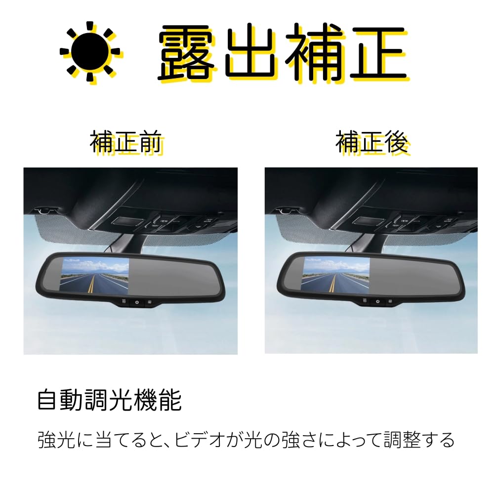 Atyhao Rearview Mirror Monitor Digital Inner Mirror Digital Inner Mirror Backup Camera Rear View Recorder Car Rearview Mirror Monitor 2 Channels Auto