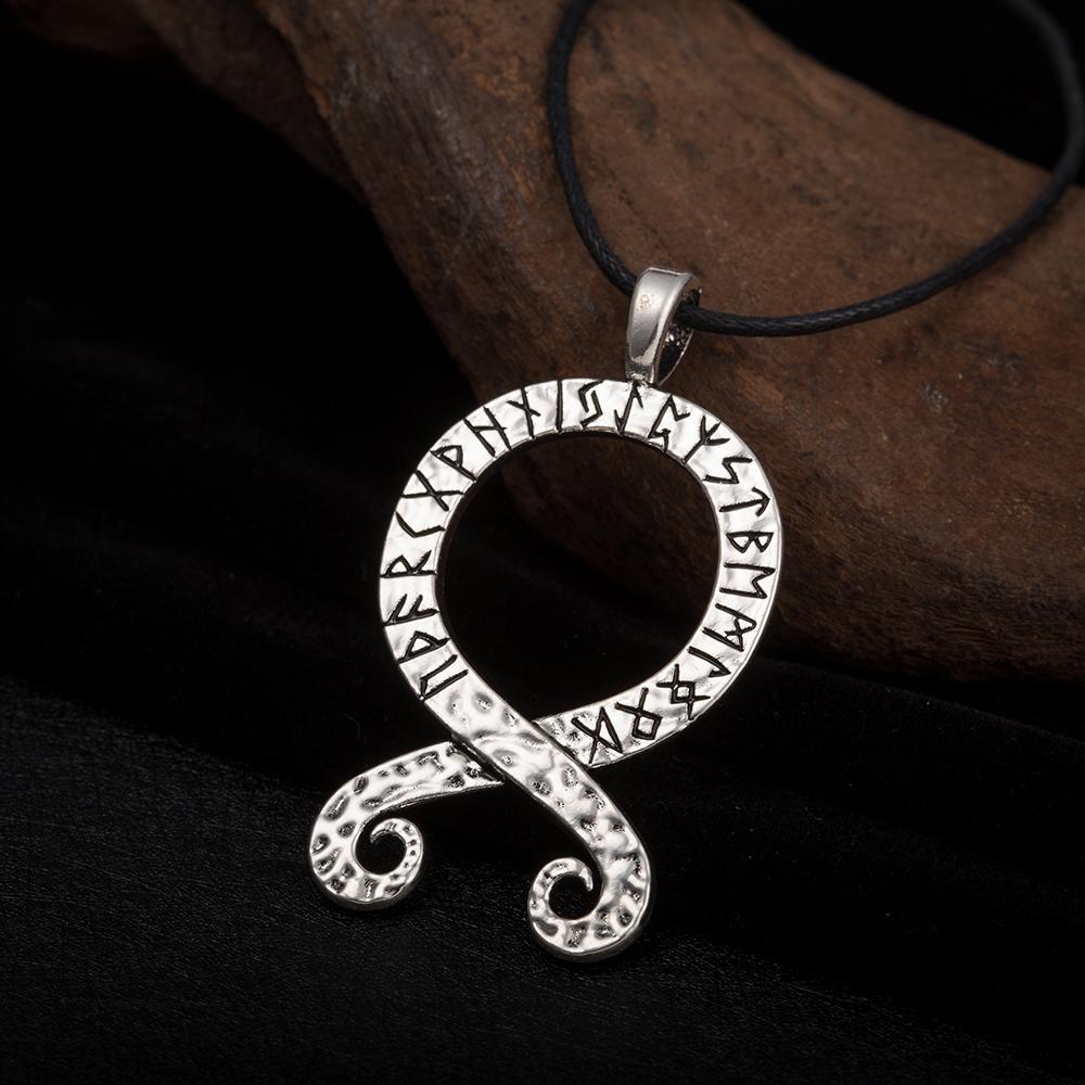 Nordic Octopus Squid Pendant Viking Runes Troll Cross Necklace Swedish Folklore Protection Amulet Jewelry