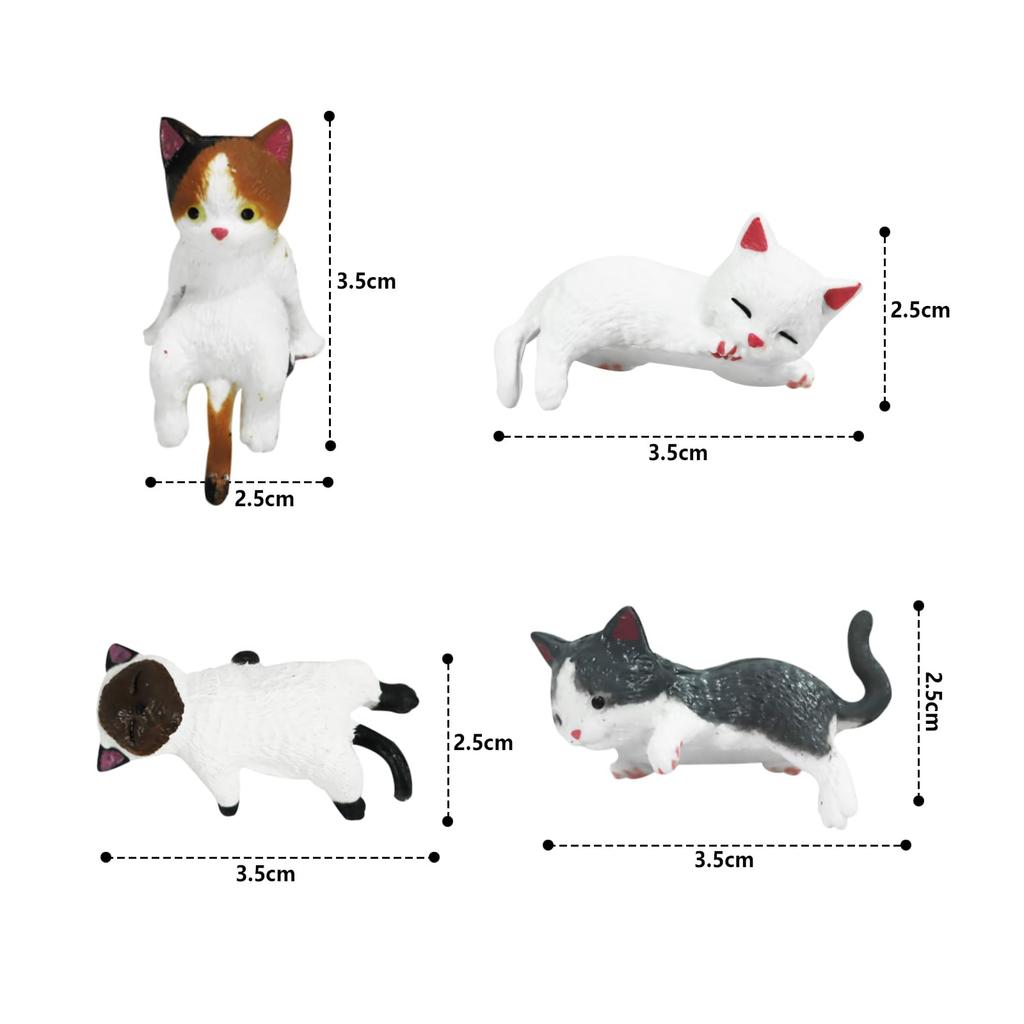 seimeinoki Car Interior Cute Cat Car Set of Car Interior Dashboard Different Cat High Temperature Rearview Mirror Interior Animal Mini Mascot