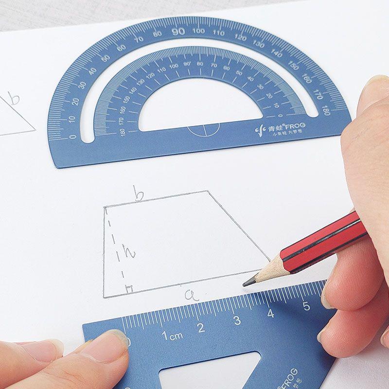 Multifunctional Pink Aluminum Alloy Ruler Set for Primary Students with Laser Engraving