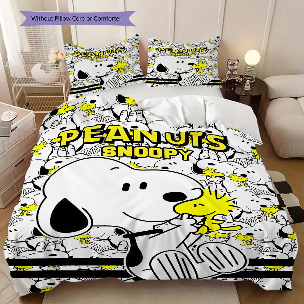 Huse de pilotă moi și confortabile cu desene Peanuts, Set de lenjerie de pat pentru copii Cadou, Diverse dimensiuni disponibile LXR168