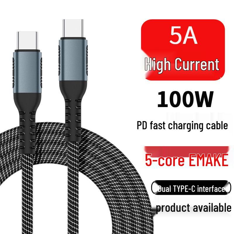 240W PD Fast Charging C-to-C Cable, Male-to-Male, 100W Charging, 5A Data Transfer, Type-C.