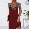 Women Summer Lace Stitching Sling Mini Dress V-neck Cold Shoulder Sleeveless Slim Fit Short Dress Streetwear