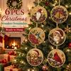 6Pcs Wooden Base Wooden Christmas Ornaments Set Xmas Tree DIY Craft Kit  Christmas Party