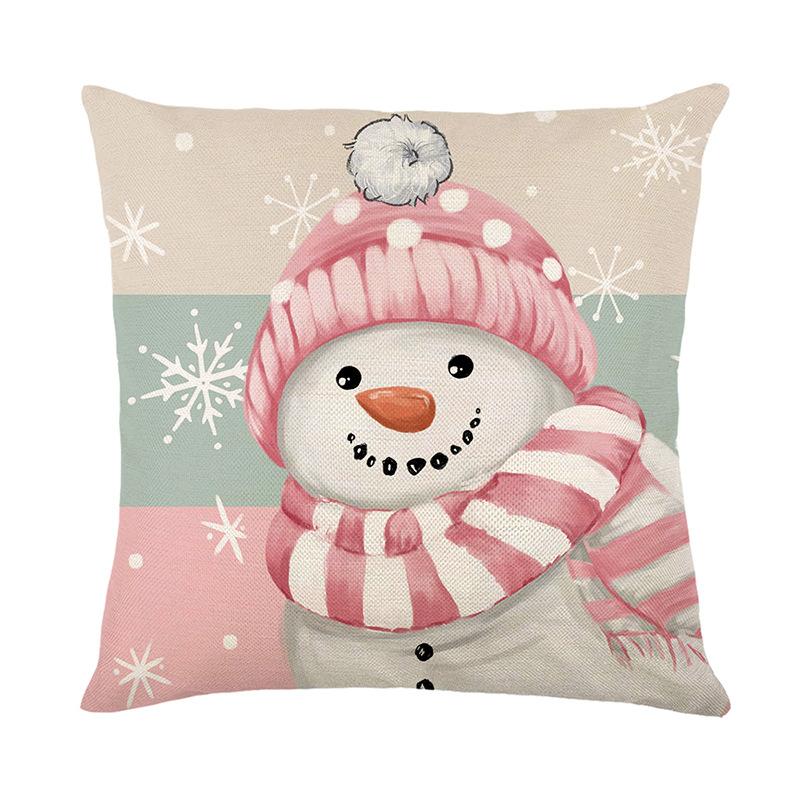 

45cm Pink Christmas Cushion Cover Pillowcase 2025 Christmas Decorations for Home Ornament Xmas New Year Christmas Decor 45x45cm
