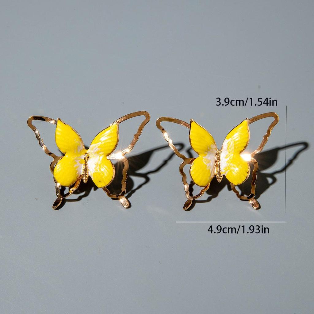 Cross Border Creative Hollow Oil Drop Butterfly Earrings for Women, Jewelry, Fashion Animal Earrings, Travel and Dating Matching