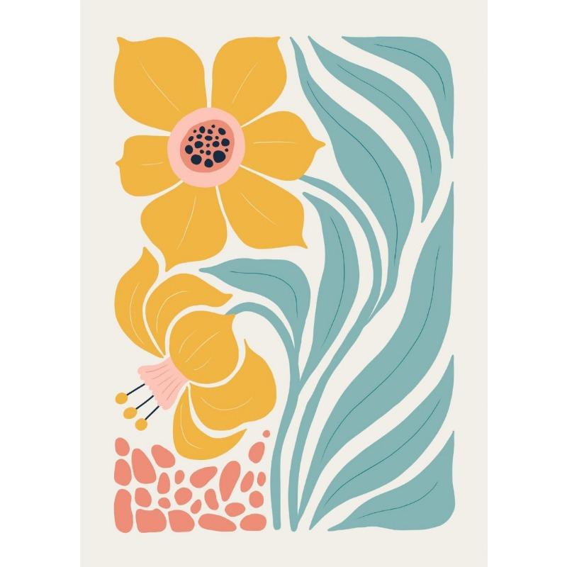 Flower Poster Canvas Painting Abstract Art Flower Market Print Nordic Style Wall Art Picture for Living Room Home Decoration