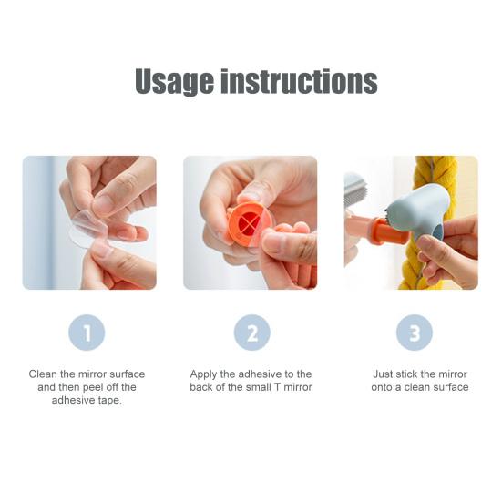 Mirror Cleaning Wiper T-shaped Design Small Efficient Squeegee Shower Door Wiper with Multifunction Suction Cup