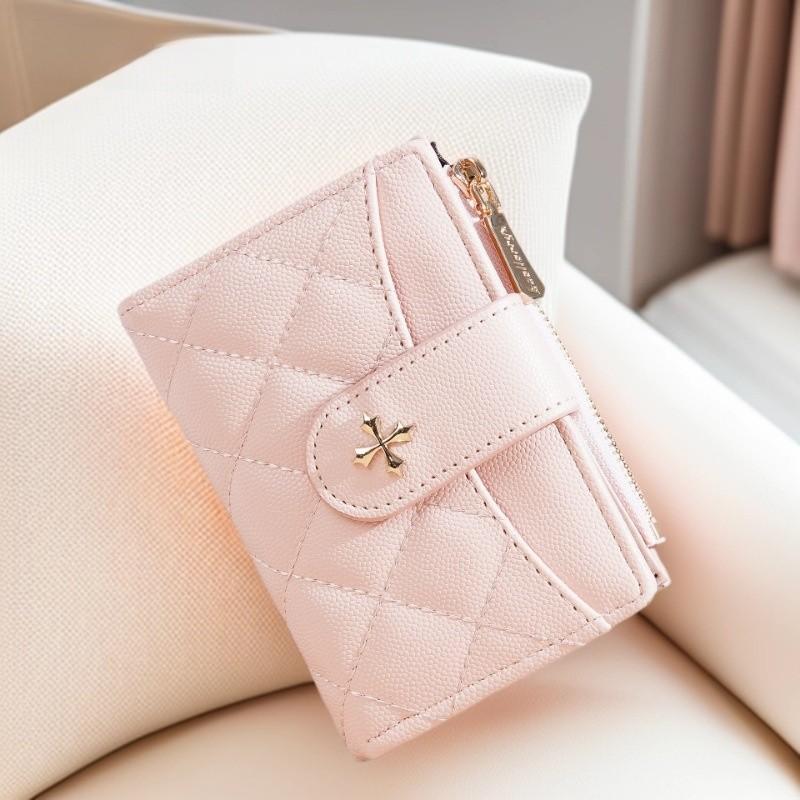 Minimalist Pu Material Ladies Short Wallet With Letter Printed And Card Organizer For Women