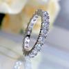 OEVAS 100% 925 Silver Full Square High Carbon Diamond Rings For Women Sparkling Wedding Party Fine Jewelry