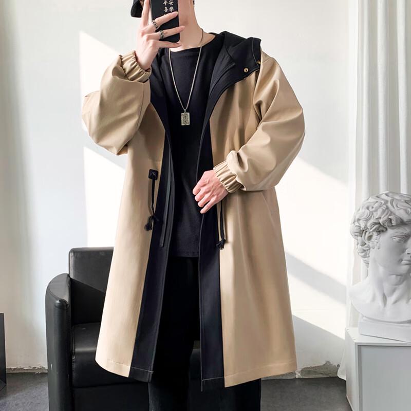 ROMON Men's Autumn/Winter Mid-Length Trench Coat
