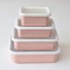 Fuji Horo Shallow Square Container L Ash Pink Freezer Safe Resistance Temperature Body Oven Safe Cotton AP 1.35L (Cold -20°C) CTN-L