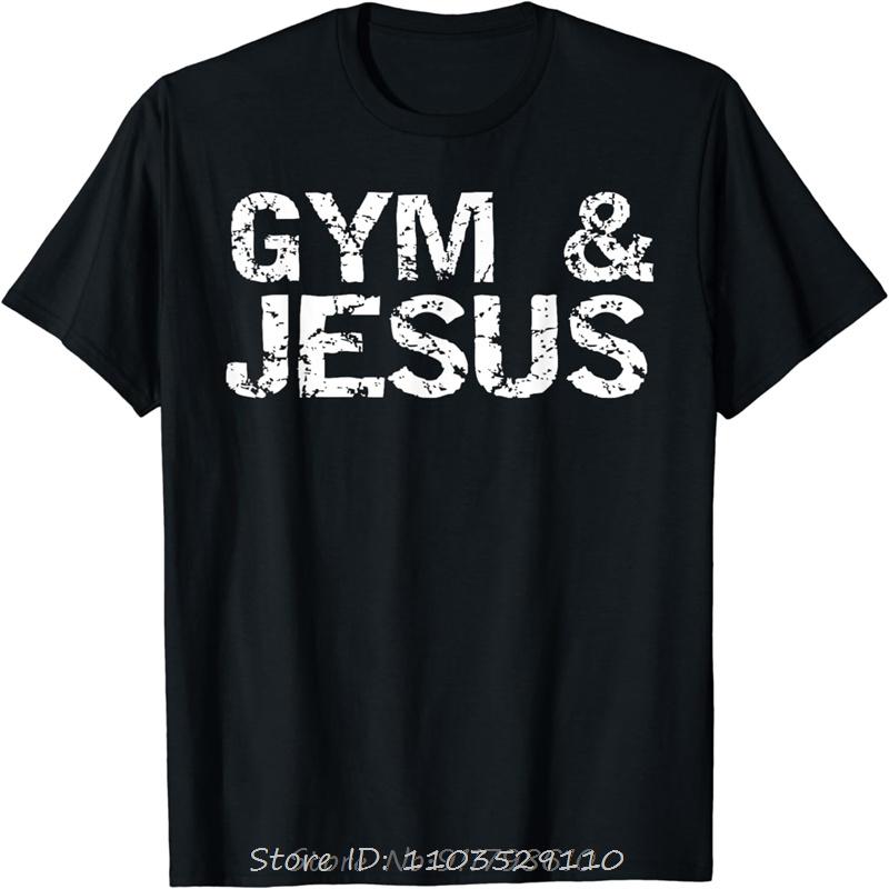 

Gym & Jesus Shirt for Men Christian Workout Fitness T-Shirt Men Clothing Tops Graphic T Shirts Streetwear Camiseta Hombre - M... S разноцветный