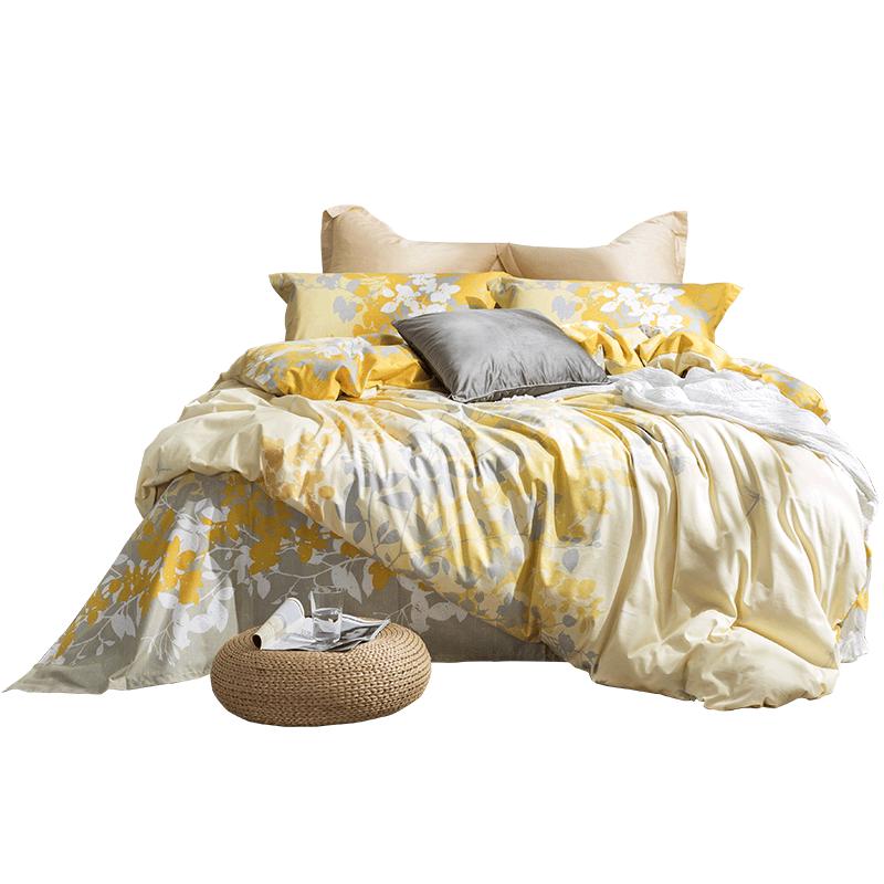 Luolai Pure Cotton Golden Autumn 4-Piece Bedding Set 1.8m Bed (Duvet 220x250cm)