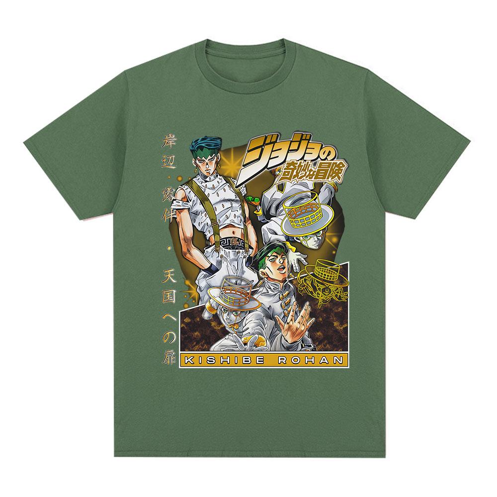 

Anime Jojo Bizarre Adventure Rohan Kishibe T Shirts Unisexs Women Summer Casual Cotton Short Sleeves Oversized Tshirts Streetwear 4XL