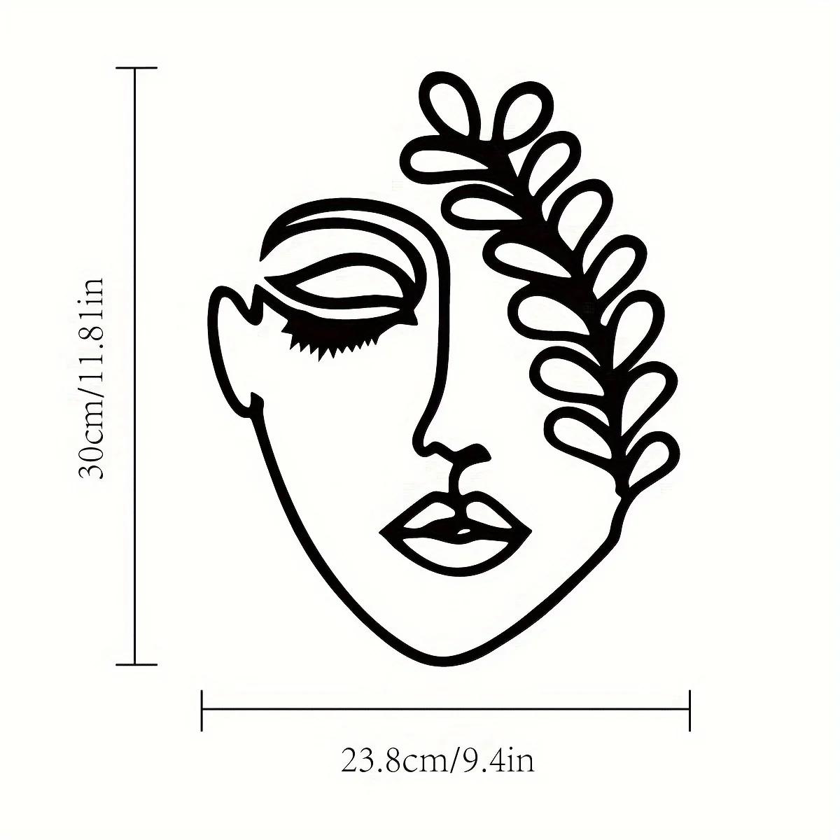 

Металлическое настенное искусство, дизайн лица, фигурка, современный и стильный металлический настенный декор для спальни, шикарный домашний декор, отличная идея для подарка светло-серый