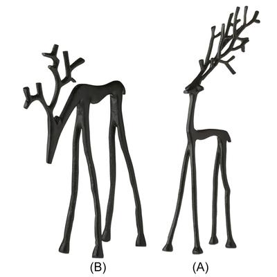 Black Finish Modern Statue Reusable Decorative Reindeer Ornament Christmas Tabletop Ornaments for Living Room Bedroom Decoration